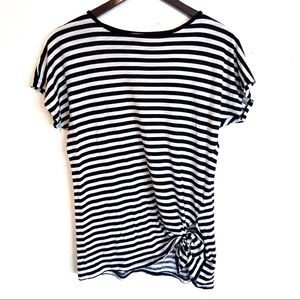 Michael Kors black and white knotted shirt